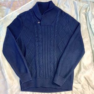 NWOT Nautica 100% cotton knit navy cowl neck sweater